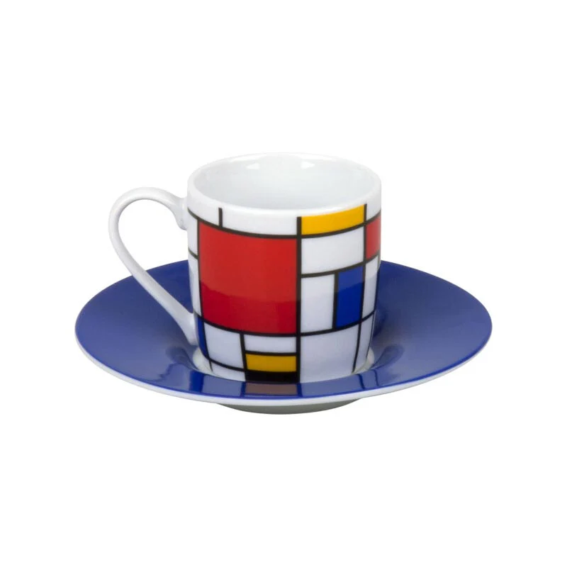 Small Fragments: Homage to Mondrian, Espresso Cup & Saucer, by Könitz - Image 2