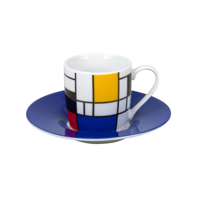 Small Fragments: Homage to Mondrian, Espresso Cup & Saucer, by Könitz - Image 3
