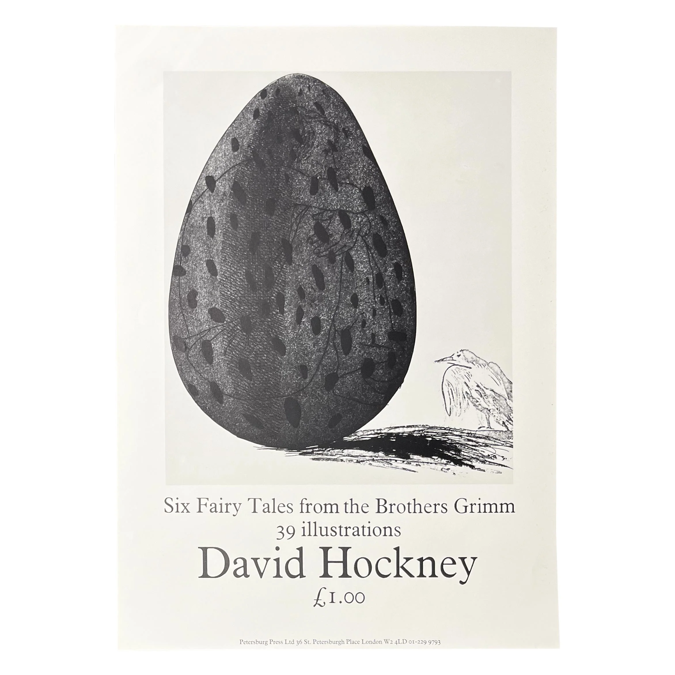 Grimms Fairy Tales Poster (small) 1970, featuring The Boy Hidden in an Egg by David Hockney - on thinner paper stock - Image 3