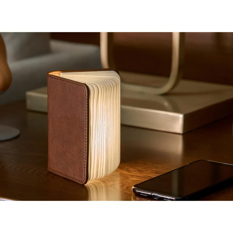 Smart Book Light Mini - Sun Recycled Brown Leather -  des. Paul and Natalie Sun - Image 2