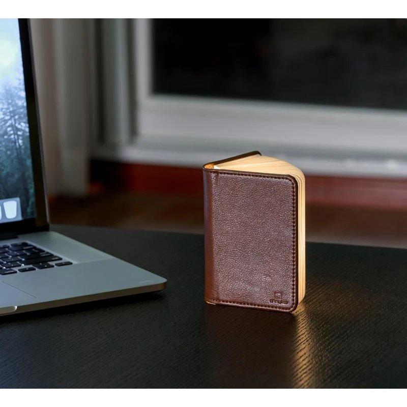 Smart Book Light Mini - Sun Recycled Brown Leather -  des. Paul and Natalie Sun - Image 4