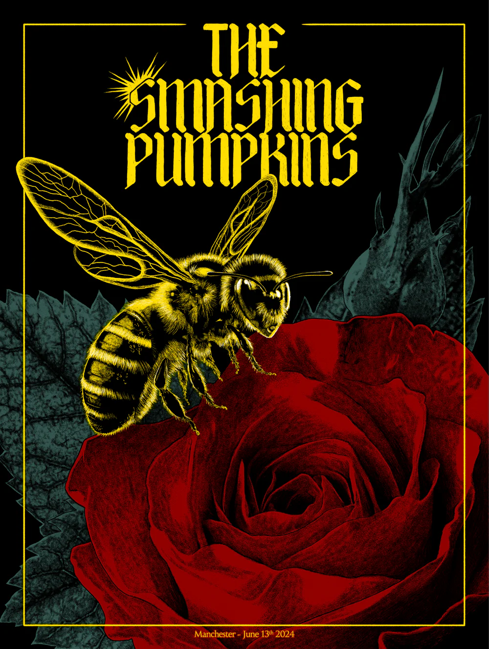 Smashing Pumpkins poster by Tommy Davidson-Hawley - 5 colour screen print, signed by the artist - Image 2