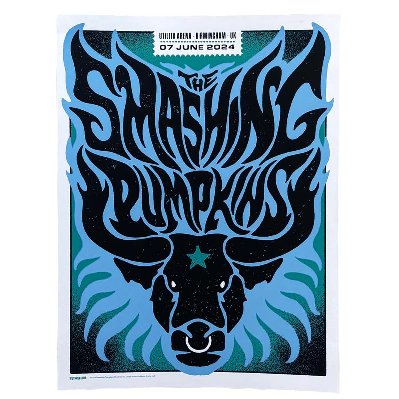 Smashing Pumpkins poster by WeThreeClub - 3 colour screenprint, signed and numbered by WeThreeClub - Image 2