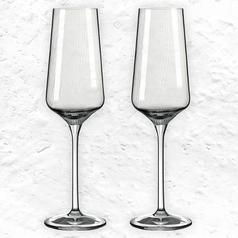 Sonnenschliff 'Sunburst' Champagne Glass (8000004) - Set of 2 - by Ritzenhoff