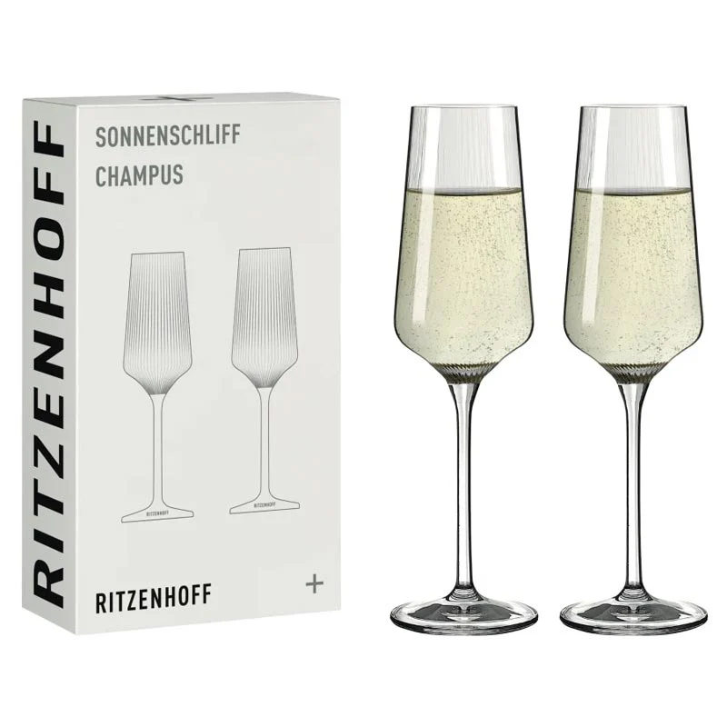 Sonnenschliff 'Sunburst' Champagne Glass (8000004) - Set of 2 - by Ritzenhoff - Image 4