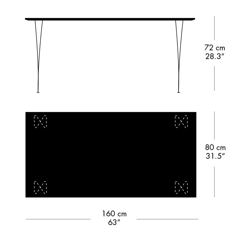 Span Leg Rectangular B638 Dining Table by Fritz Hansen - Image 3