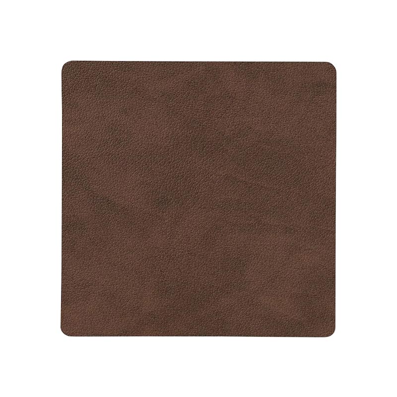 Square coaster by LindDNA- Dark Brown Recycled Leather - Image 4