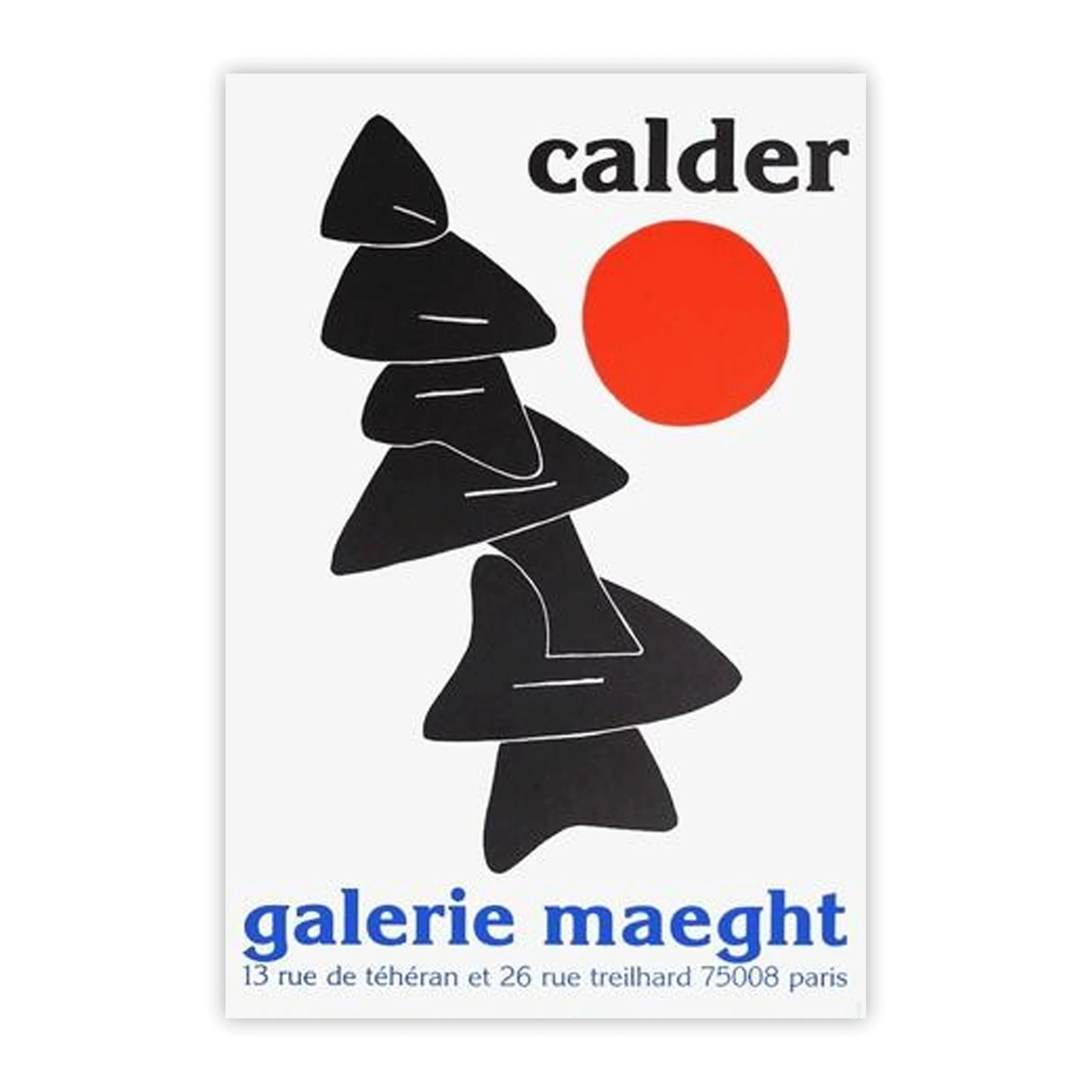 Stabile Noir et Soleil Rouge 1976 exhibition poster by Alexander Calder - Image 2