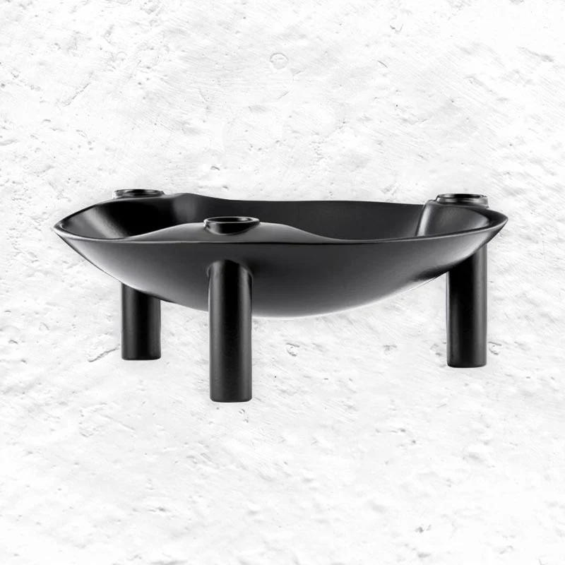 Stacking Candle Bowl des. Hans Nagel & Werner Stoff, 1960s - matte black