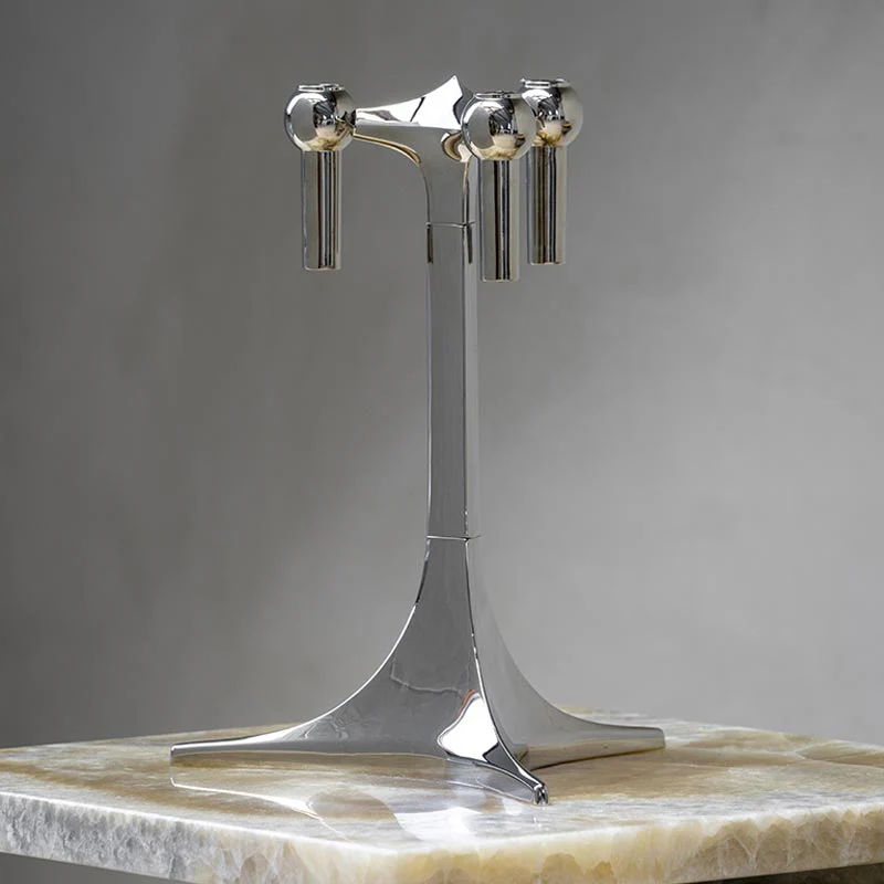 Stacking Candle Stand - des. Hans Nagel & Werner Stoff, 1960s - Chrome - Image 2