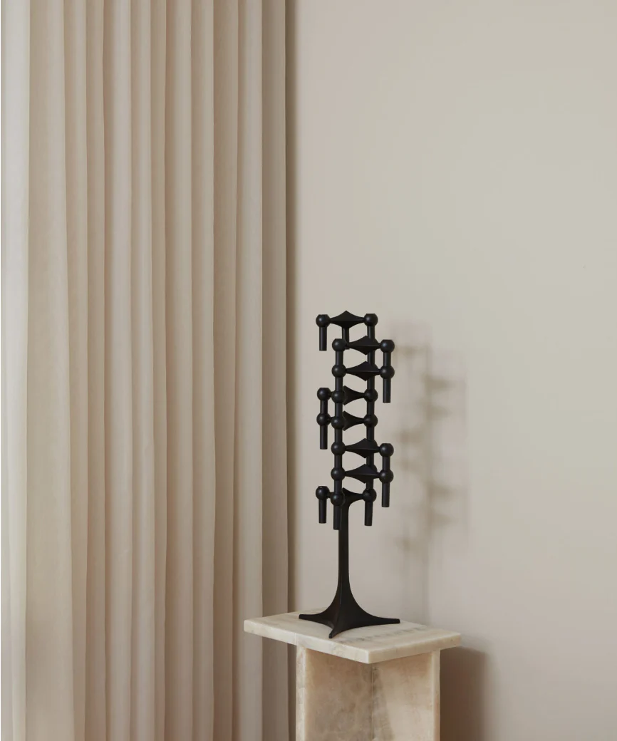 Set of 3 Stacking Candleholders des. Hans Nagel & Werner Stoff, 1960s - matte black - Image 3
