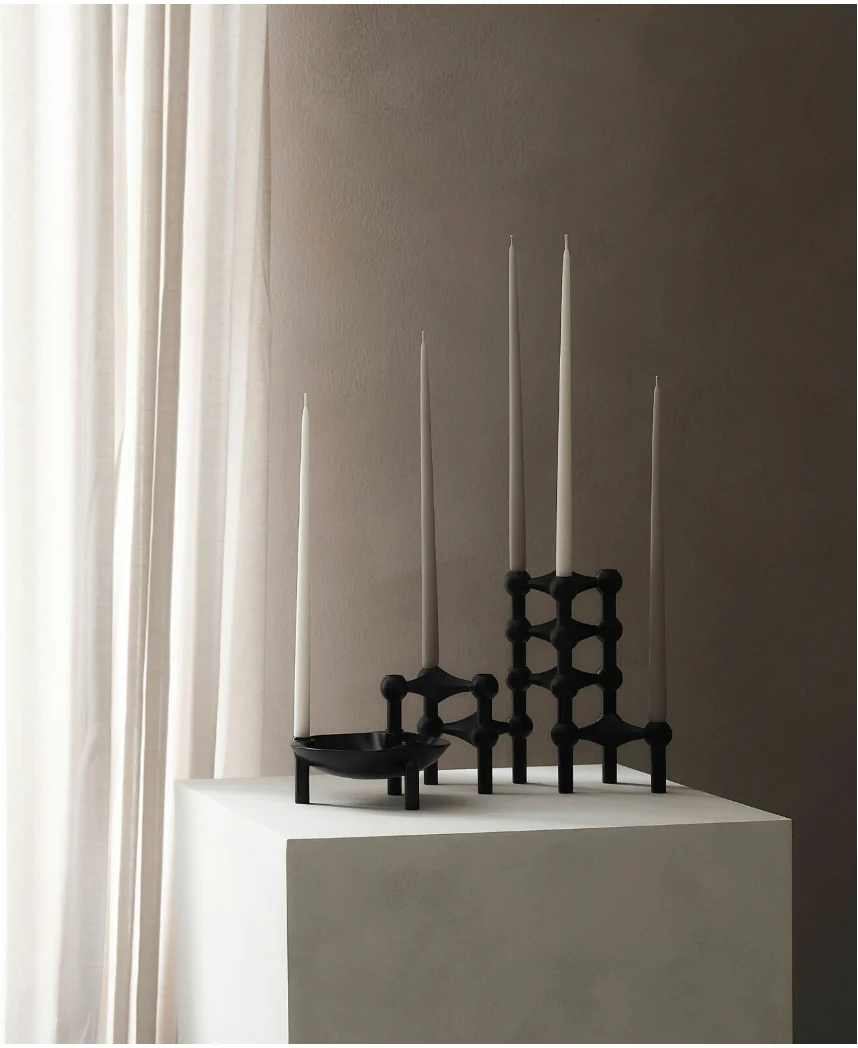 Set of 3 Stacking Candleholders des. Hans Nagel & Werner Stoff, 1960s - matte black - Image 5