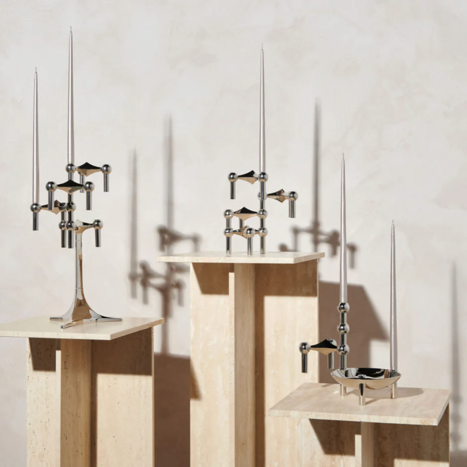 Set of 3 Stacking Candleholders des. Hans Nagel  & Werner Stoff, 1960s - chrome - Image 2
