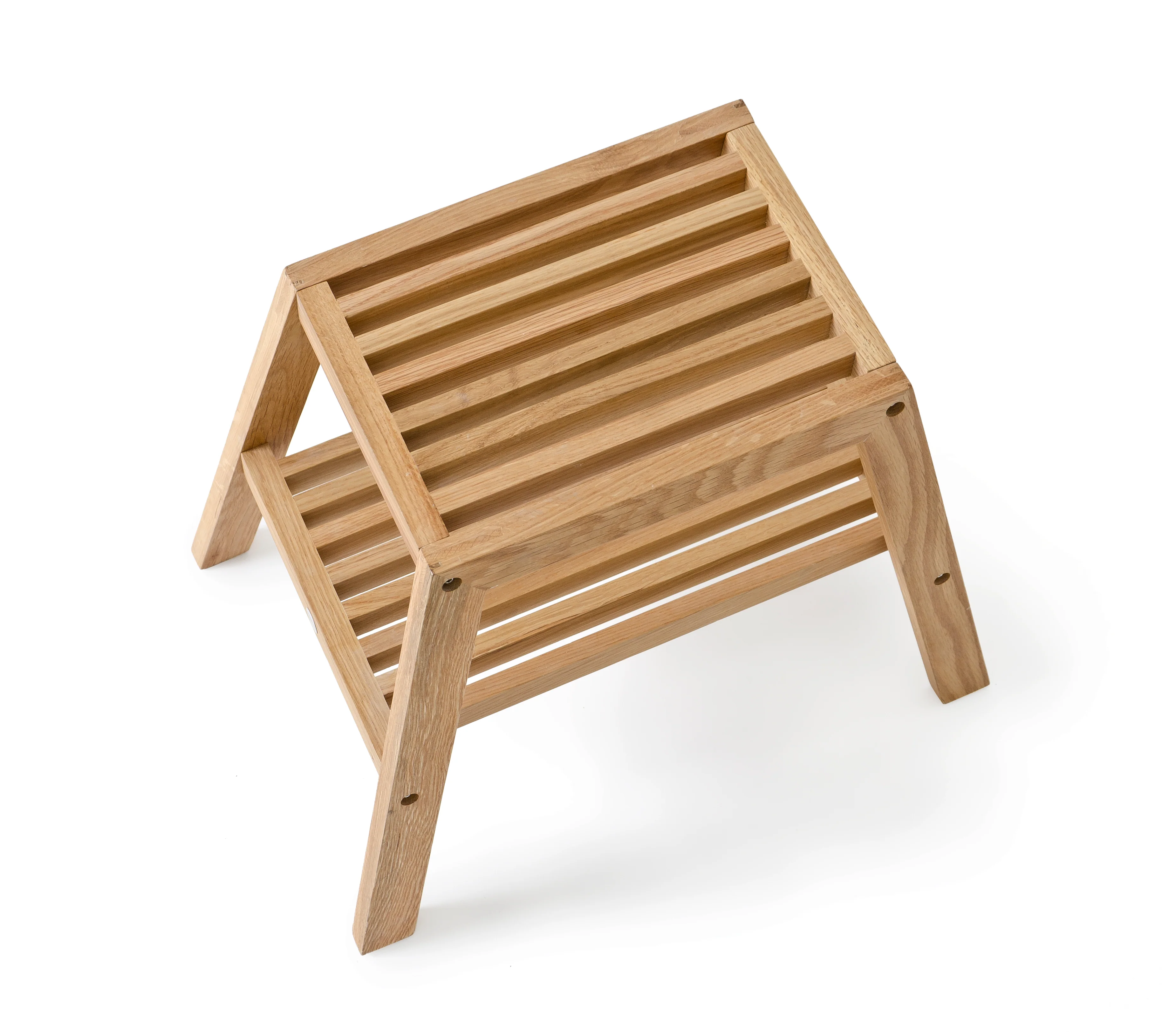 Slatted Step Oak Stool by Wireworks - Image 14