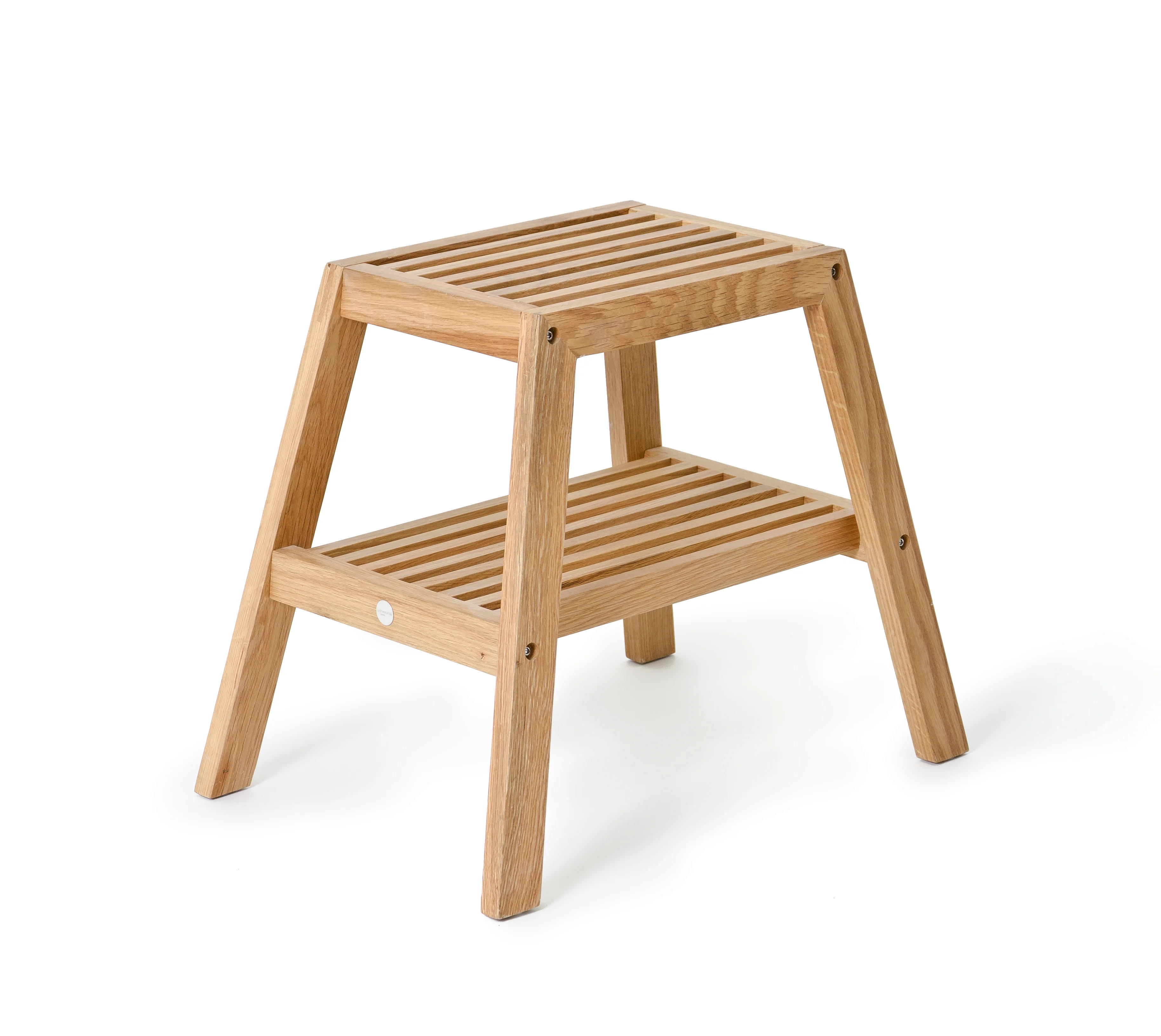Slatted Step Oak Stool by Wireworks - Image 15