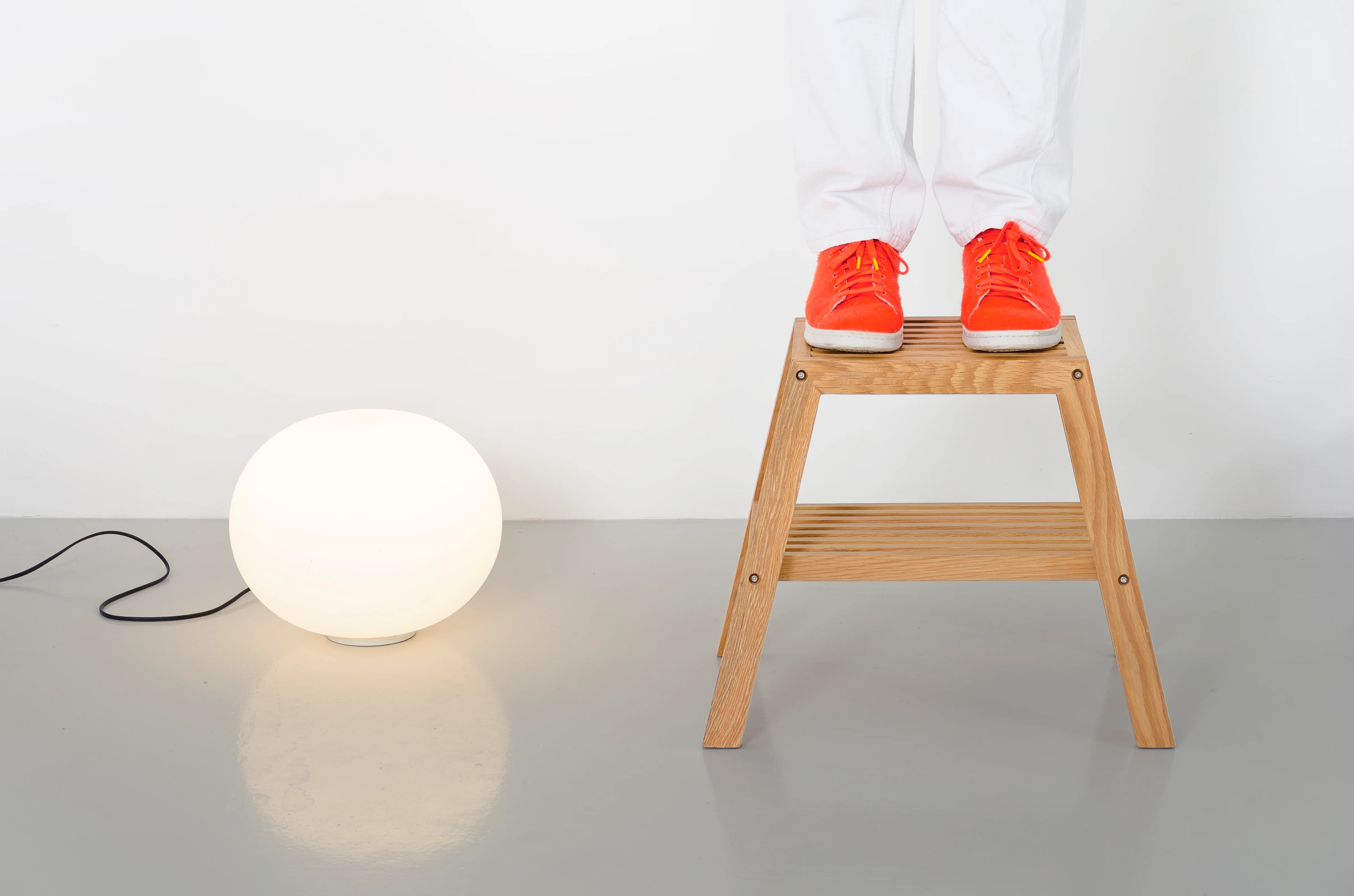 Slatted Step Oak Stool by Wireworks - Image 2
