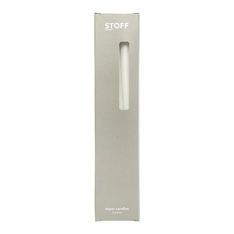 Taper candles - 6pcs - white by STOFF Nagel - Image 3