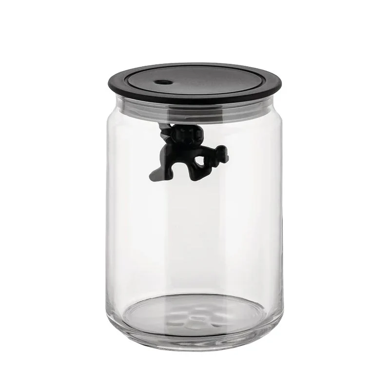 Gianni Storage Jar Medium (05) - Black - des. Matti di Rosa for Alessi - Image 4
