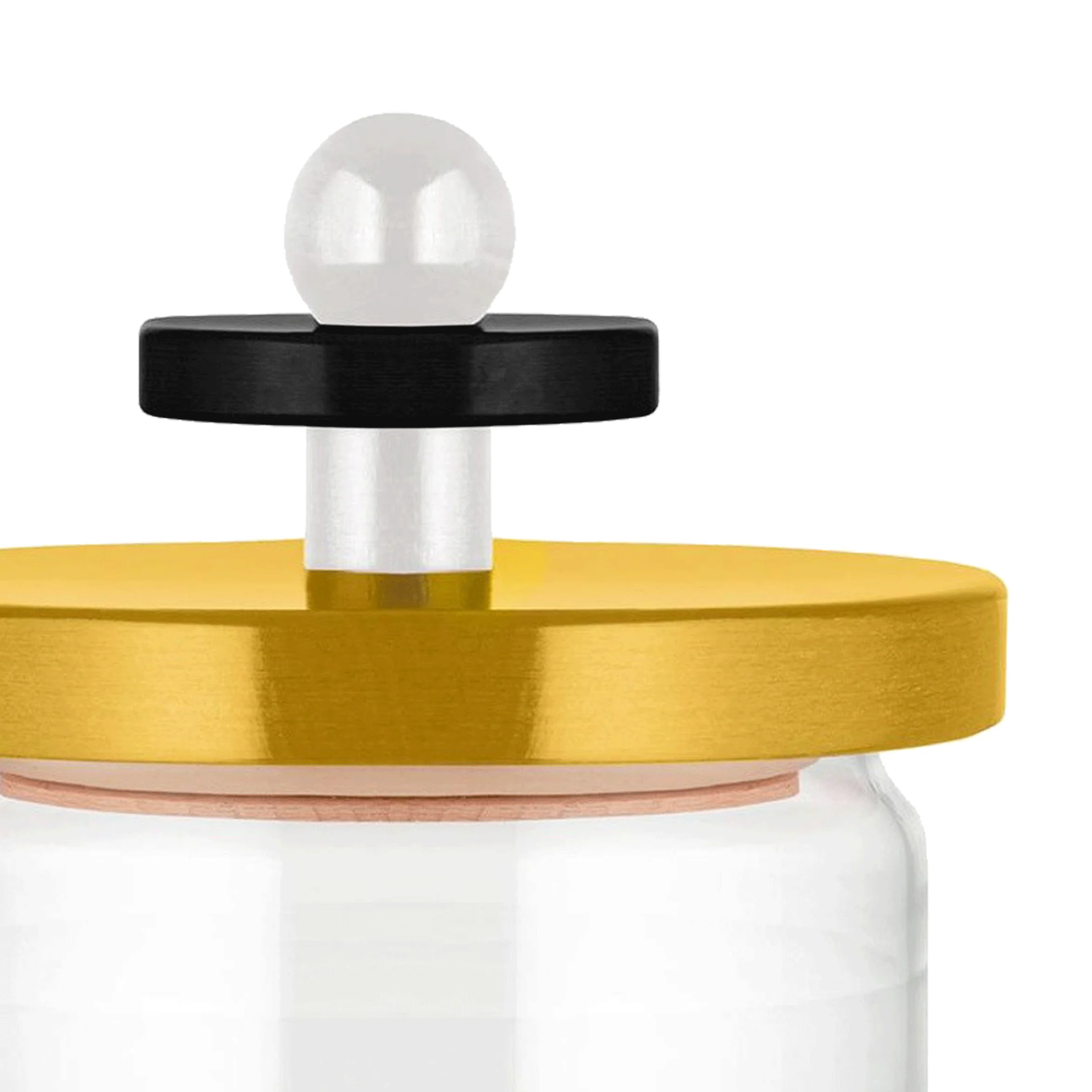 Twergi storage jar, 100cl  - Black, yellow & white - des. Ettore Sottsass for Alessi - Image 2