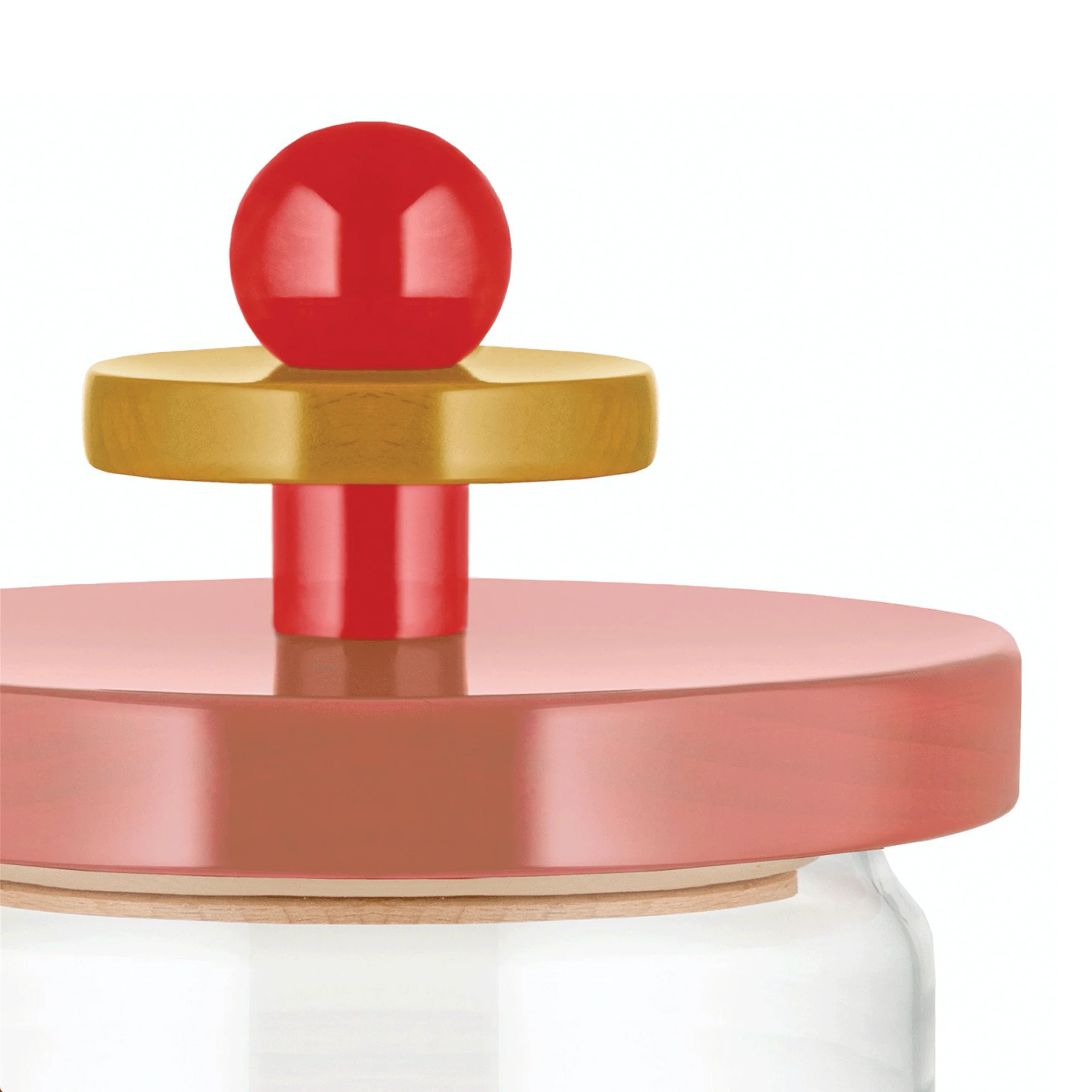 Twergi Storage Jar,  75cl - Red, Pink & Yellow - des. Ettore Sottsass for Alessi - Image 2