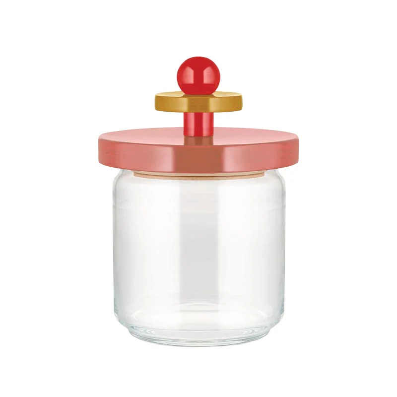 Twergi Storage Jar,  75cl - Red, Pink & Yellow - des. Ettore Sottsass for Alessi - Image 4