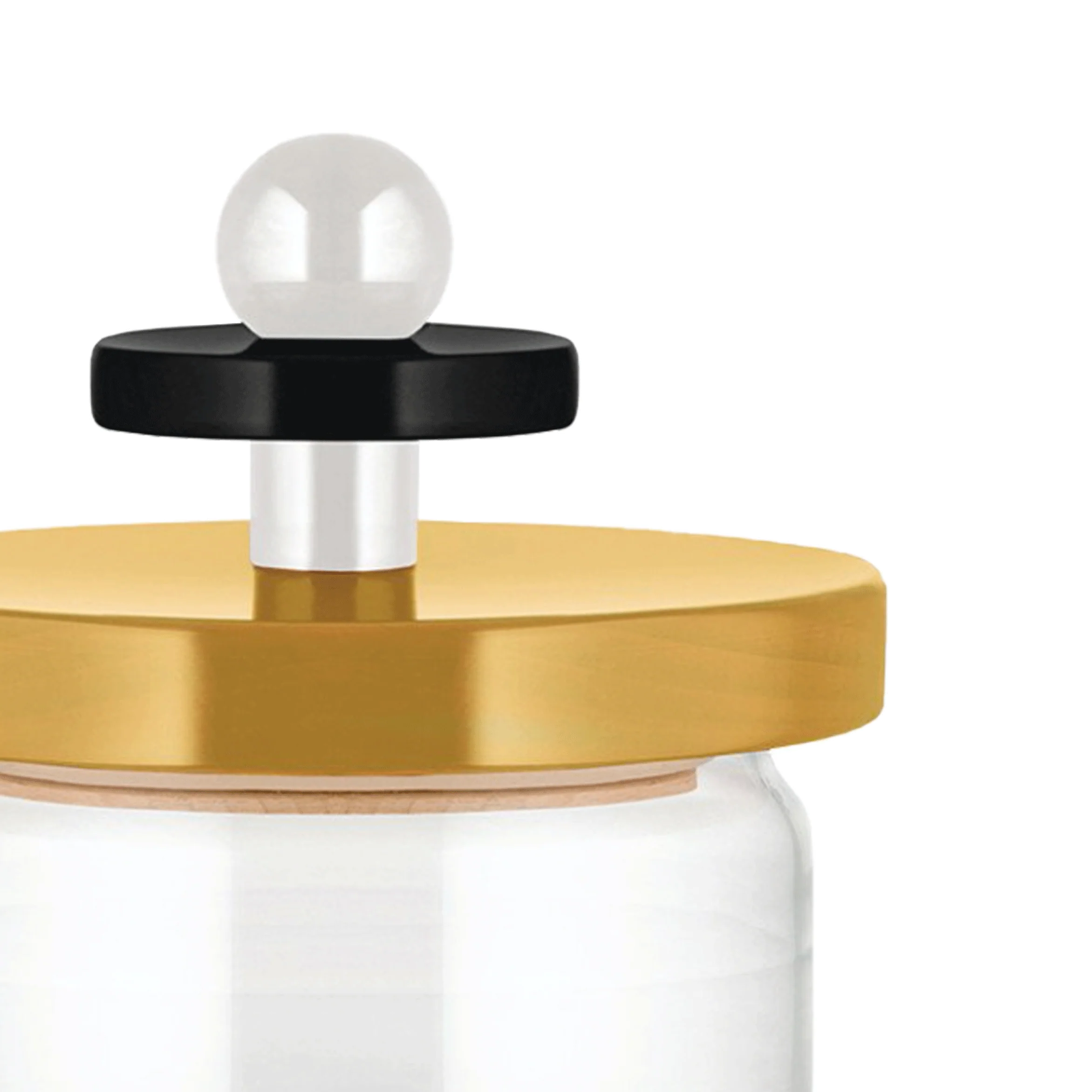 Twergi storage jar, 75cl - Black, yellow & white - des. Ettore Sottsass for Alessi - Image 3