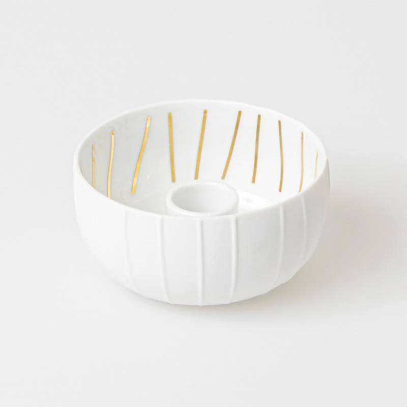 Striped Porcelain Candle Holder by Räder - Image 2