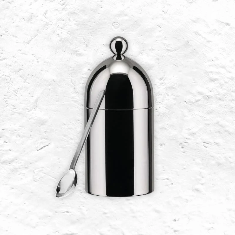 Sugar Bowl with Spoon - des. Aldo Rossi, for Alessi