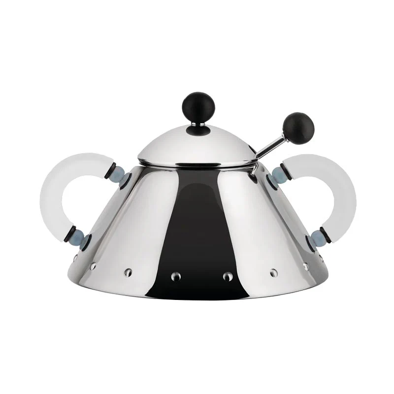 9097 Sugar Bowl with Spoon - White - des. Michael Graves (made by Alessi) - Image 2