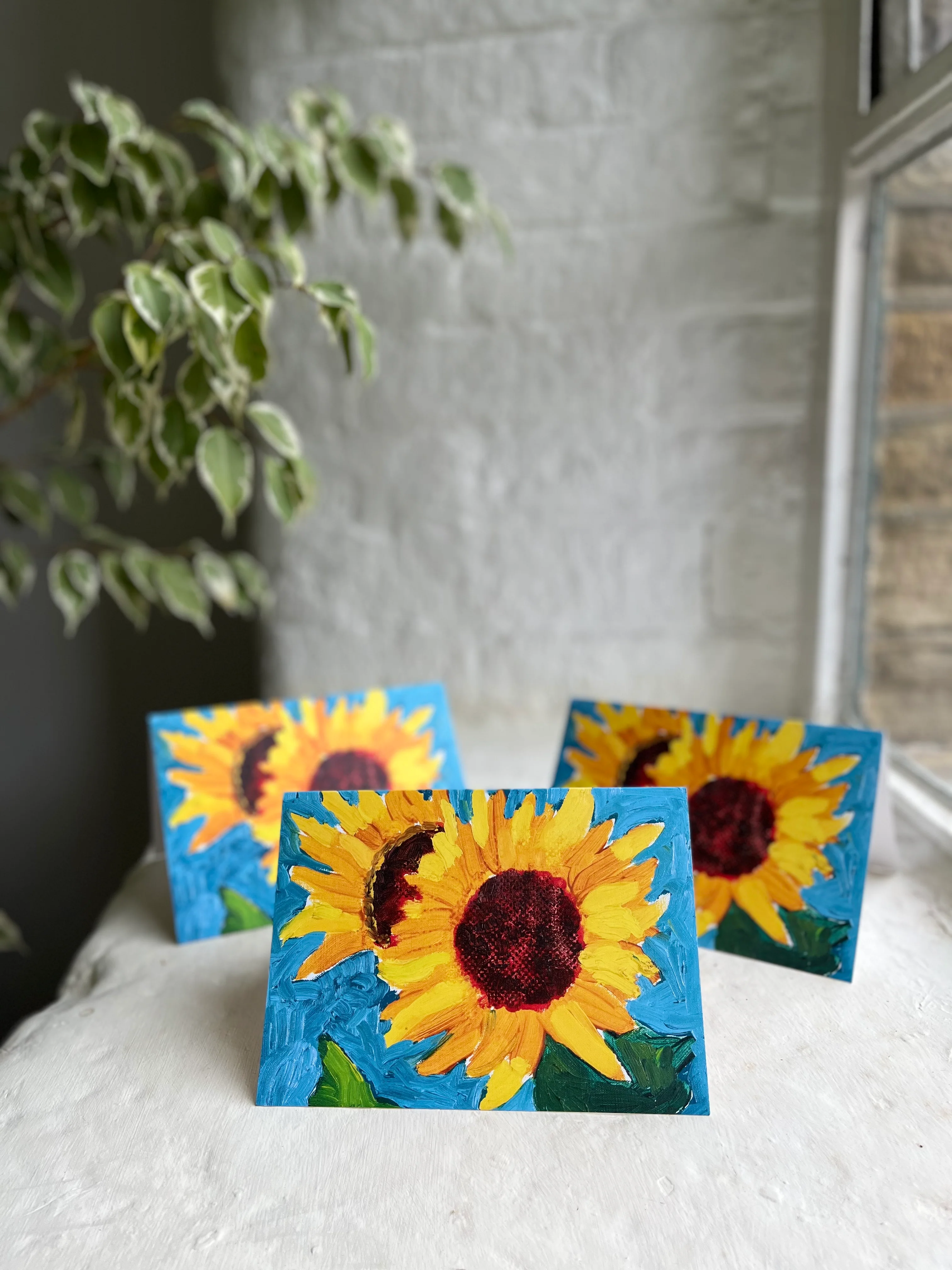 Sunflowers for Hope and Joy Greetings Cards by David Hockney - Pack of 5 - Image 4