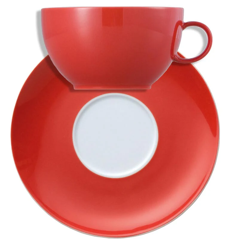 Sunny Day Cappuccino Cup & Saucer - Red - by Thomas Porcelain - Image 4