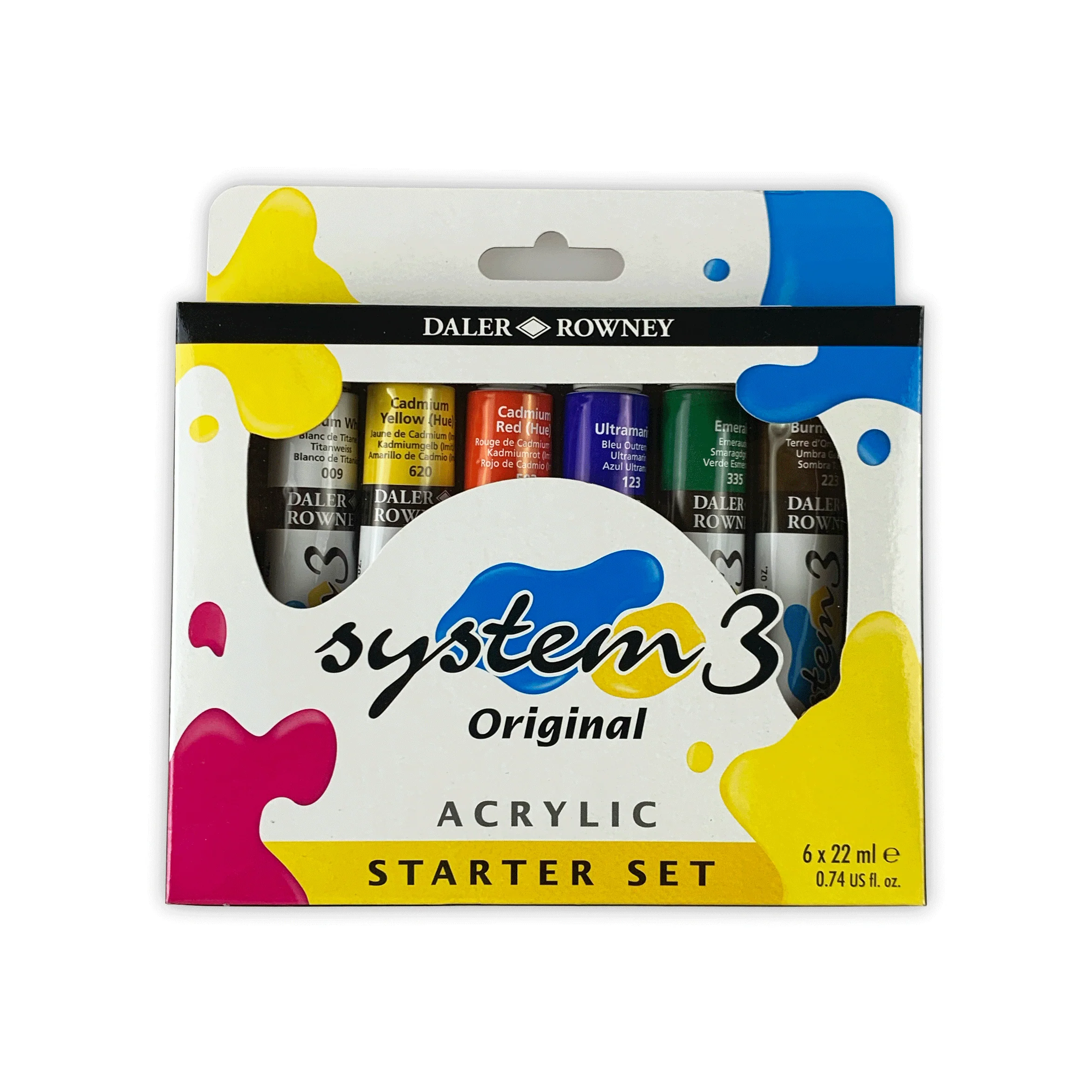 System 3 Acrylic Starter Set (22ml x 6) by Daler Rowney - Image 2