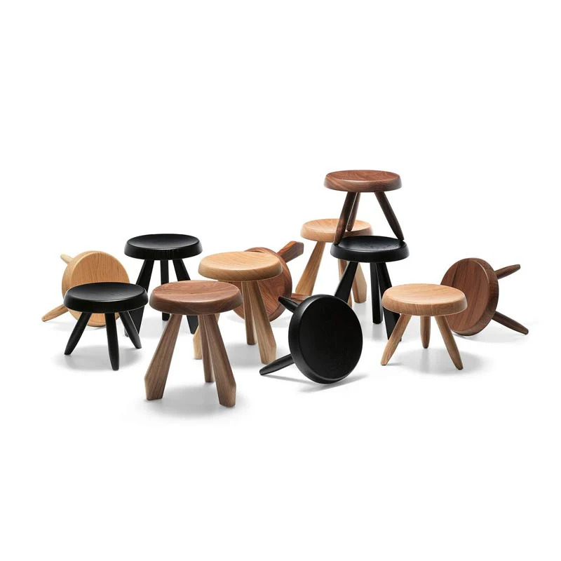 Tabouret Berger stool in Natural oak - des. Charlotte Perriand (1953) - by Cassina - Image 4