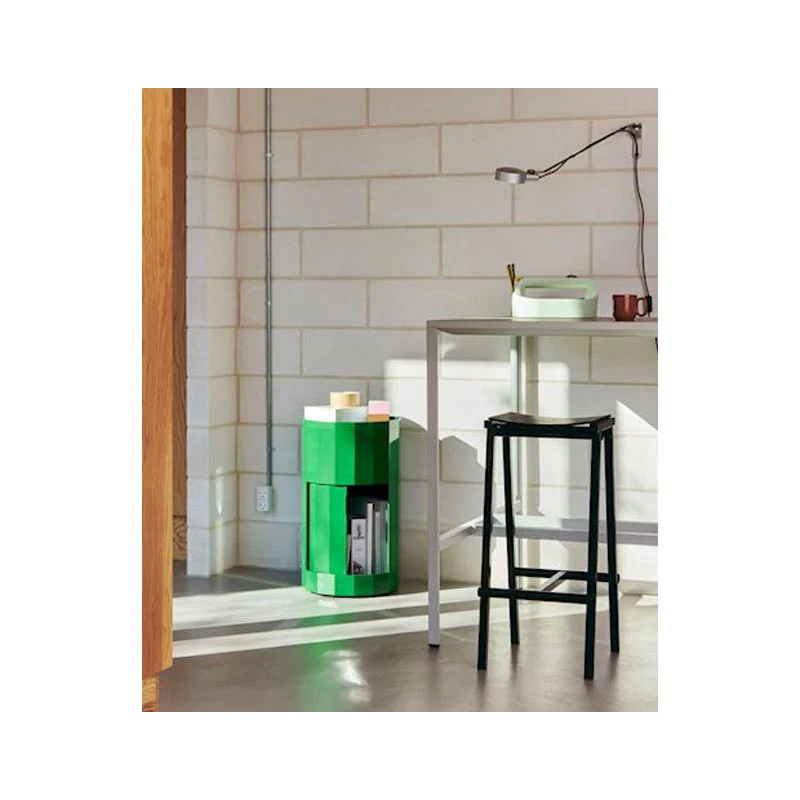 Taburete 8 Bar Stool - Low - Black Powder Coated Base / Black Lacquered Oak Veneer Seat, des. Marc Morro for HAY - Image 2