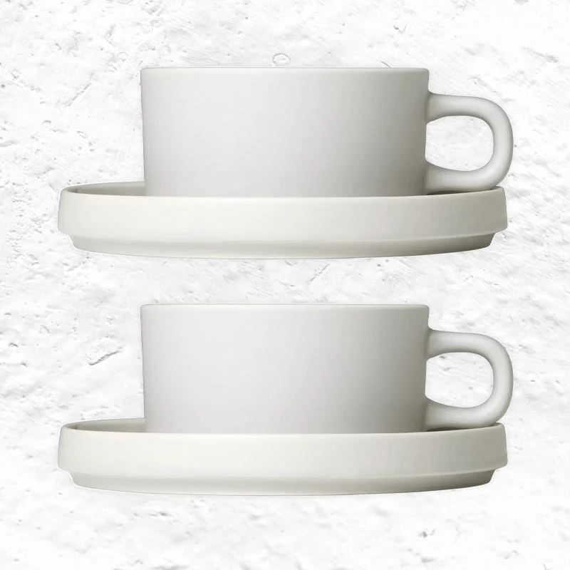 PILAR Tea cup & saucer pair - Moonbeam - des. Nina Thöming for Blomus