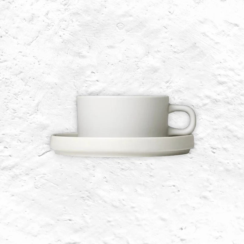 PILAR Tea cup & saucer pair - Moonbeam - des. Nina Thöming for Blomus - Image 5