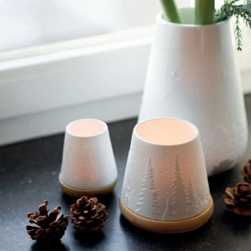 Tea Light Holder with Wooden Base - Forest - by Räder - Image 4