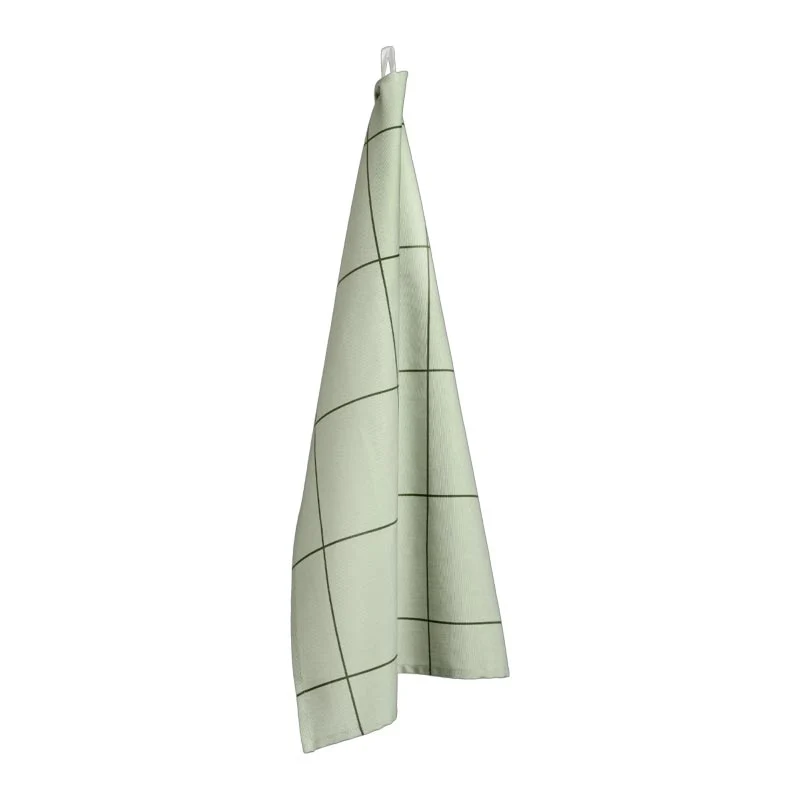 Checks and Stripes Tea towel - Green - by Muurla - Image 2
