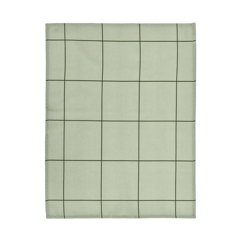 Checks and Stripes Tea towel - Green - by Muurla - Image 5