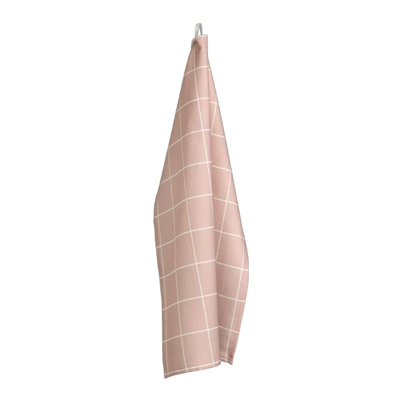 Checks and Stripes Tea Towel - Pink - by Muurla - Image 2