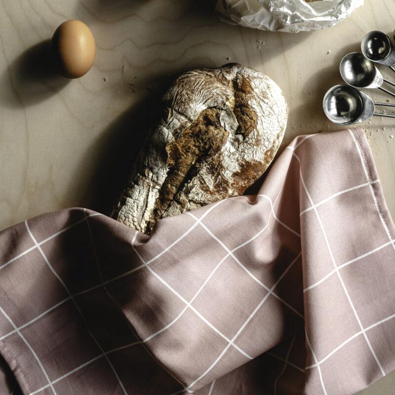 Checks and Stripes Tea Towel - Pink - by Muurla - Image 3