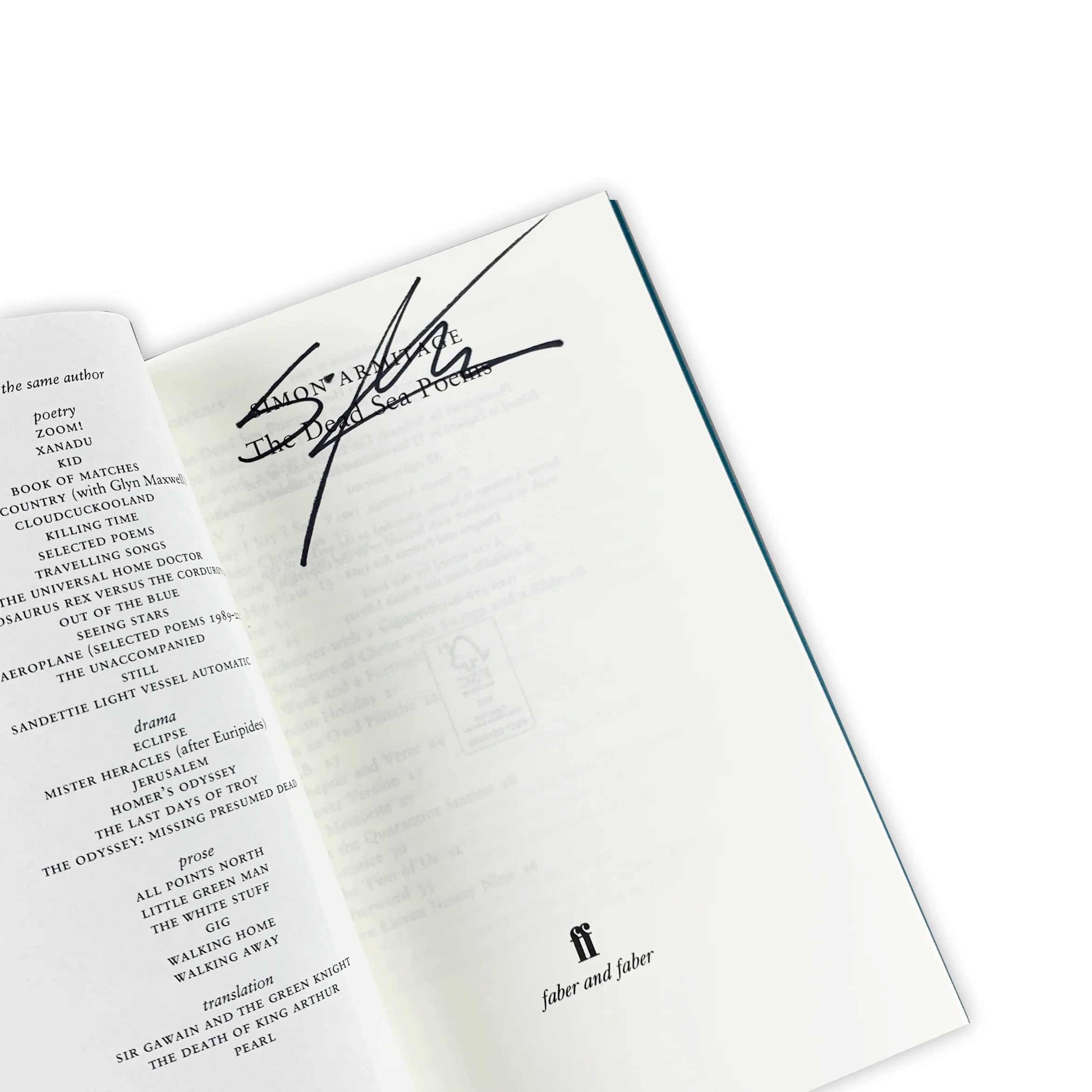 The Dead Sea Poems by Simon Armitage - signed - Image 2