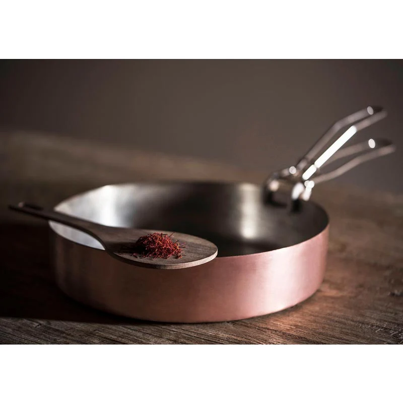 The Rice copper and silver risotto pan des. Lara Caffi for knIndustrie - 28cm diameter - Image 3