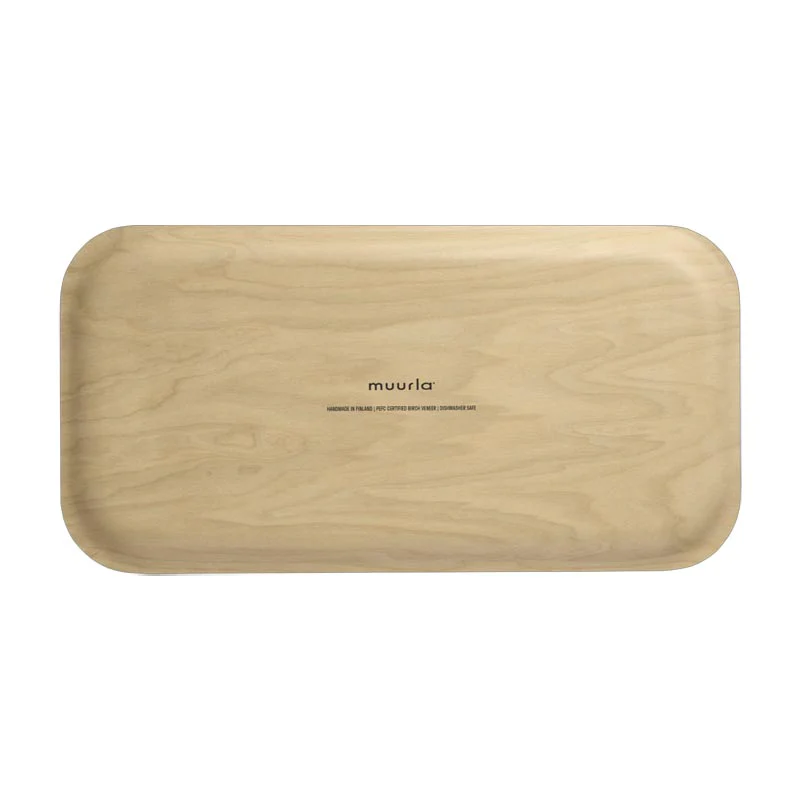 Checks & Stripes Rectangular Tray - Brown - by Side by Side - Image 3