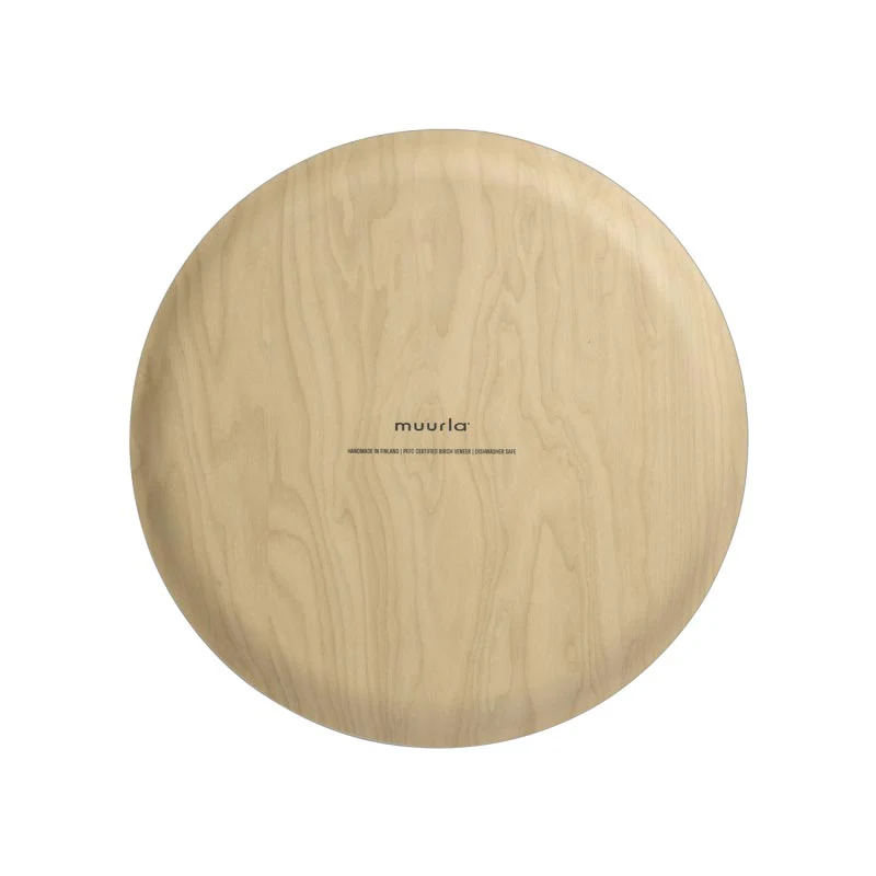 Checks & stripes Round Tray - Olive - by Muurla - Image 2