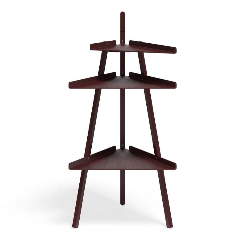 Trio Corner Bookshelf - Pinot Noir Stained Oak - des. Achille Castiglioni & Giancarlo Pozzi (1988), by Cassina