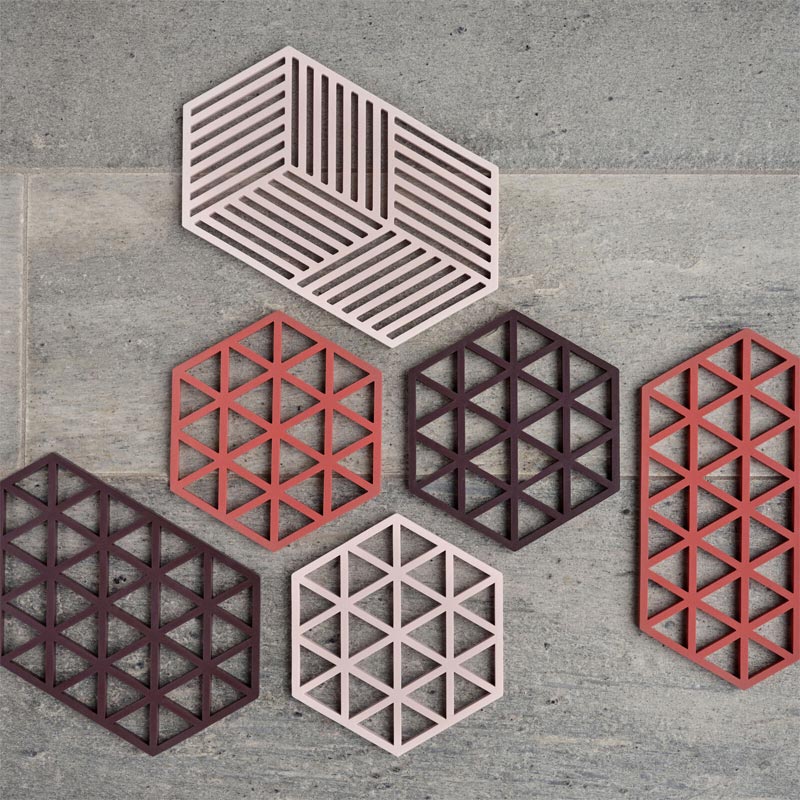 Triangles Trivet - Burned Red - by Zone Denmark - Image 4