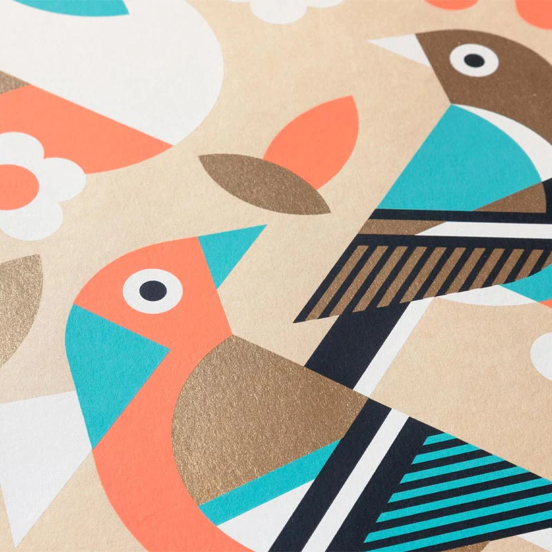 Two Chaffinches - signed limited edition silkscreen print by Jim Fox - Image 2