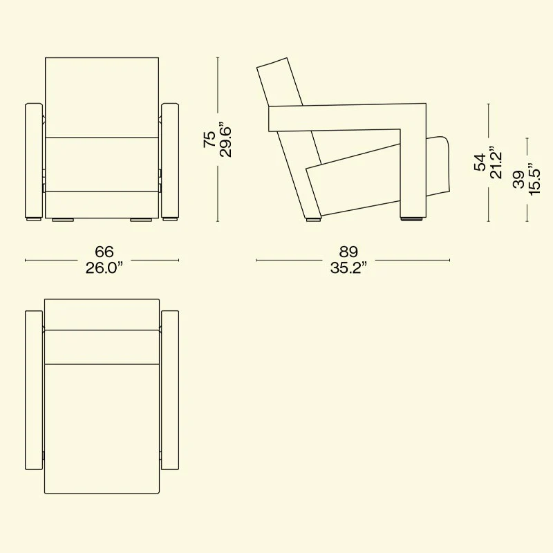 Utrecht XL Armchair - Lincoln Vinaccia 13L576 - des. Gerrit Thomas Rietveld - by Cassina - Image 7