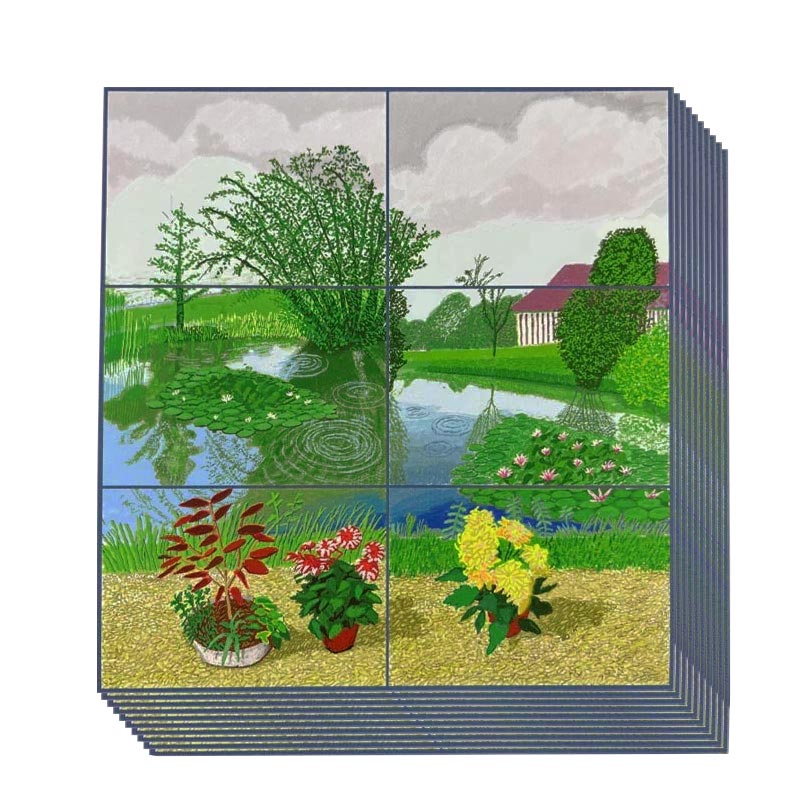 Water Lilies in the Pond with Pots of Flowers postcard by David Hockney - pack of 10 - Image 4